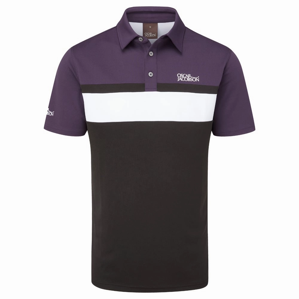 Oscar Jacobson Boston Polo Shirt - Black/Plum Everyday Comfort Style Everyday Outfit