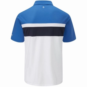 Adjustable Hem Oscar Jacobson Boston Polo Shirt - White/Royal Blue
