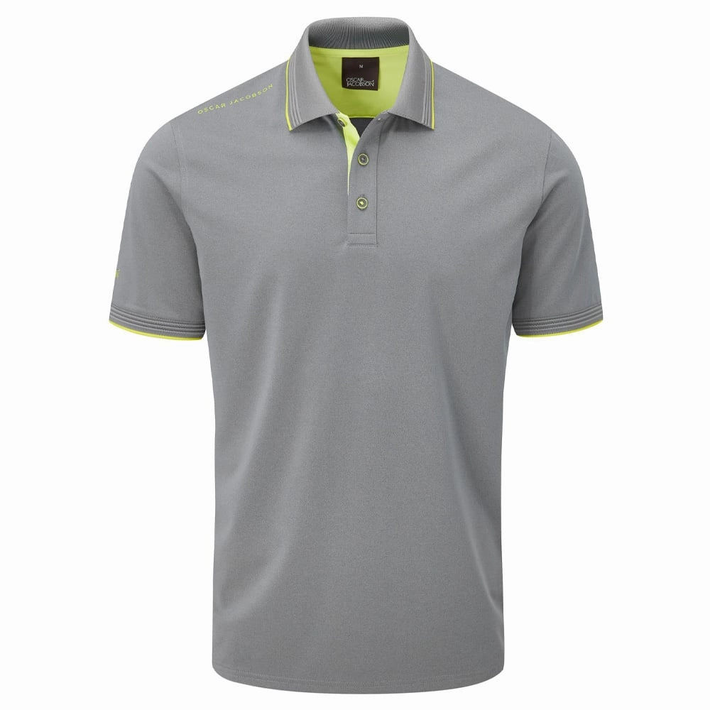 Oscar Jacobson Brandon Polo Shirt - Pewter soft look