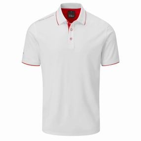 Chilly Wear petite size Oscar Jacobson Brandon Polo Shirt - White/Fiesta