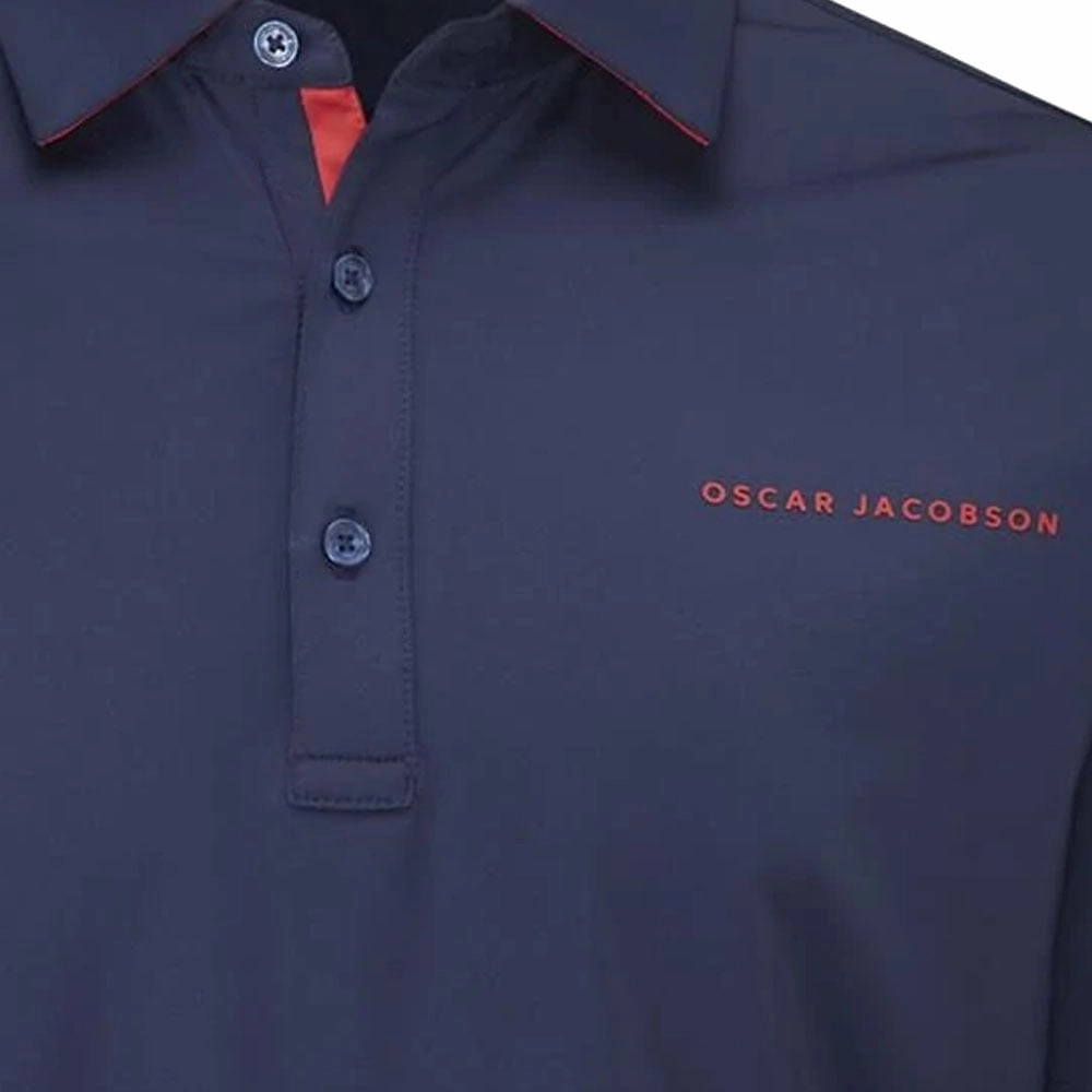 Non Shrink Material Soft Fabric Oscar Jacobson Chap II Tour Polo Shirt - Navy/Jewel Red