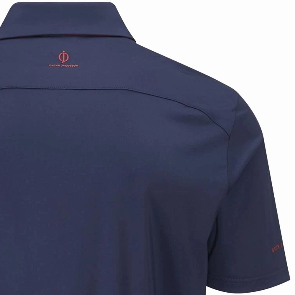 Oscar Jacobson Chap II Tour Polo Shirt - Navy/Jewel Red tall size Modern Simplicity