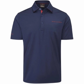 Oscar Jacobson Chap II Tour Polo Shirt - Navy/Jewel Red Comfort and style Pilling Resistant Finish