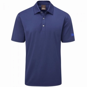 Oscar Jacobson Chap Polo Shirt - Navy Foam Print Detail