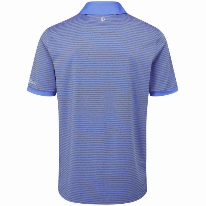 Oscar Jacobson Chester Polo Shirt - Grey Marl/Mid Blue Quick Comfort