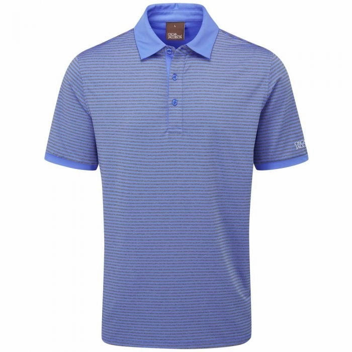 Everyday Wearable Retro nostalgia Oscar Jacobson Chester Polo Shirt - Grey Marl/Mid Blue