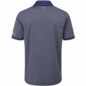 Oscar Jacobson Chester Polo Shirt - Grey Marl/Navy FadeResistantPrint