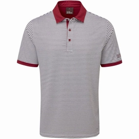 Perfect for Layering kids' Oscar Jacobson Chester Polo Shirt - White/Dark Red