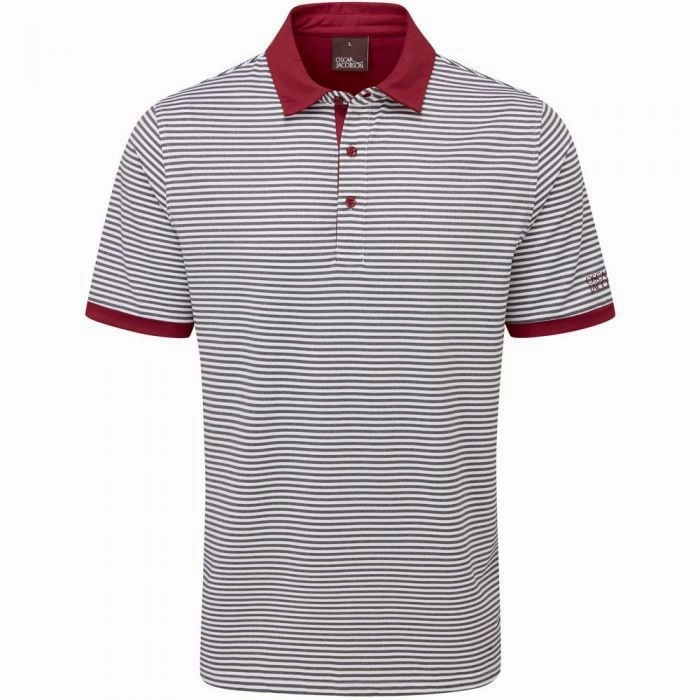 Perfect for Layering kids' Oscar Jacobson Chester Polo Shirt - White/Dark Red