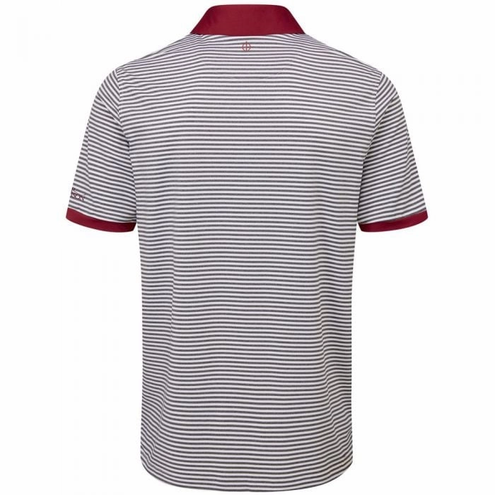 Oscar Jacobson Chester Polo Shirt - White/Dark Red Outdoor Light