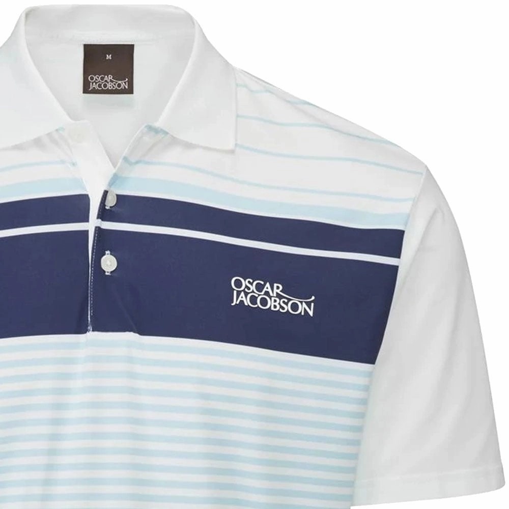 Oscar Jacobson Croft Polo Shirt - Cool Blue/White Playful Design Seasonal Layer