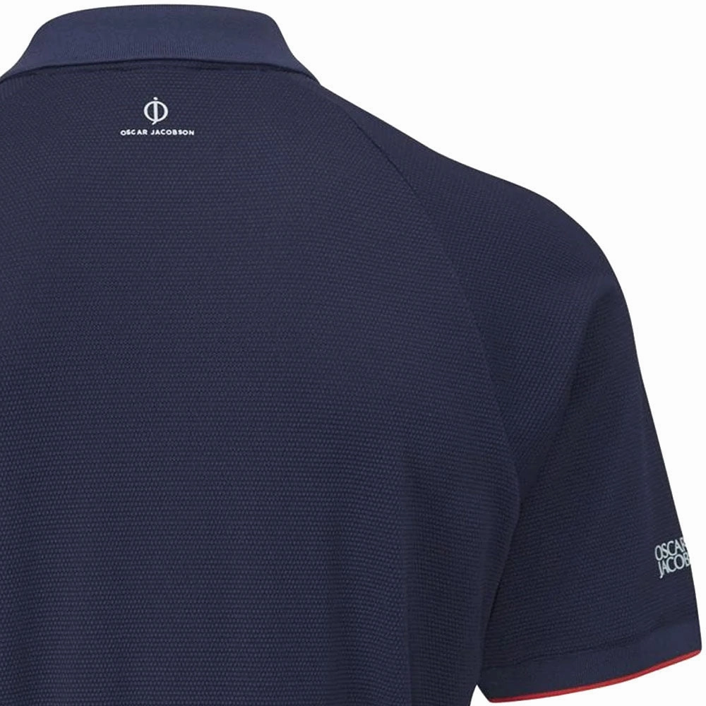 Oscar Jacobson Crompton Polo Shirt - Navy/Jewel Red Chilly Style