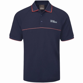 Simple Comfort Look Oeko Tex Certified Oscar Jacobson Crompton Polo Shirt - Navy/Jewel Red