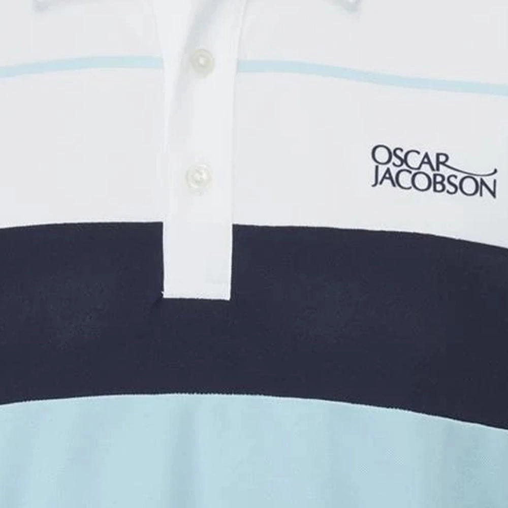 funky Oscar Jacobson Dodman Polo Shirt - Cool Blue/Navy