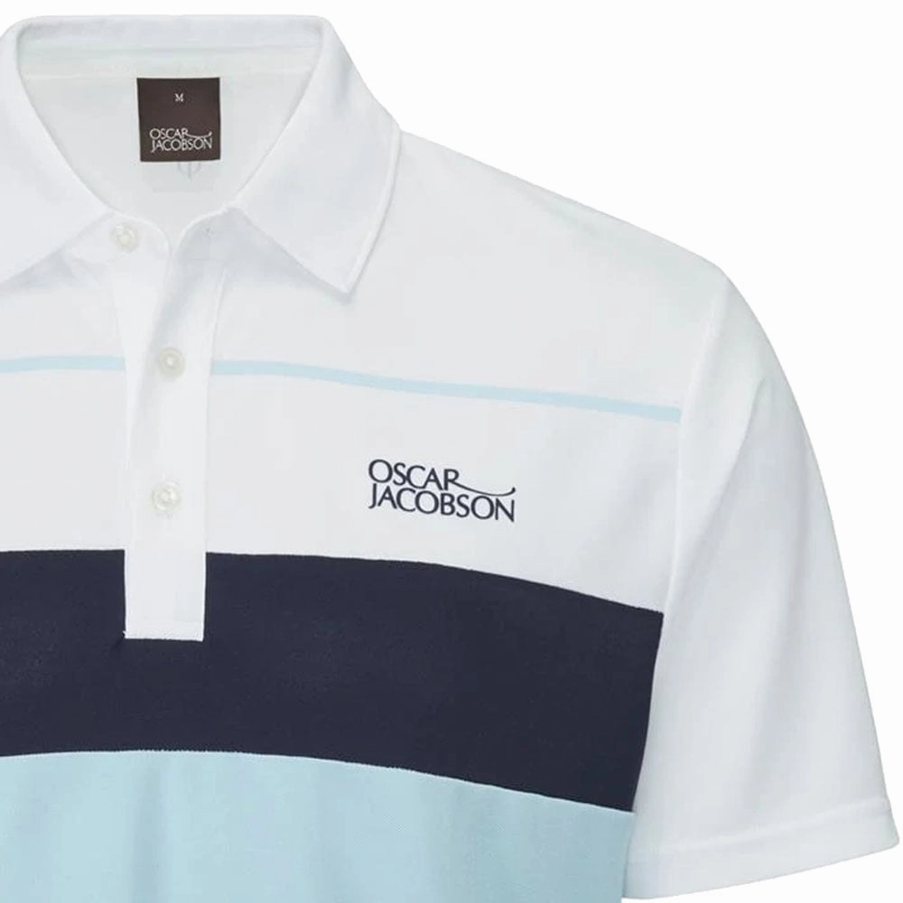 Oscar Jacobson Dodman Polo Shirt - Cool Blue/Navy Durable Knitwear Fade Resistant Dye