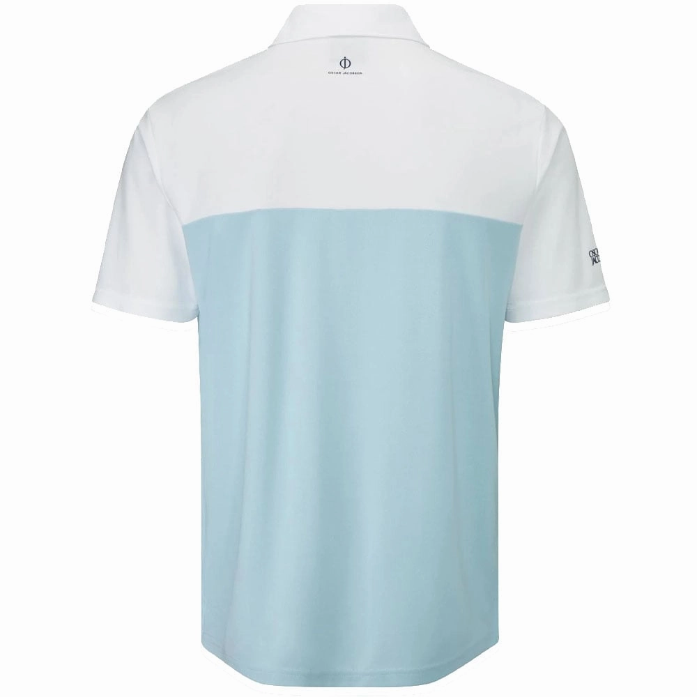 Flattering Shape Reinforced Hemline Oscar Jacobson Dodman Polo Shirt - Cool Blue/Navy