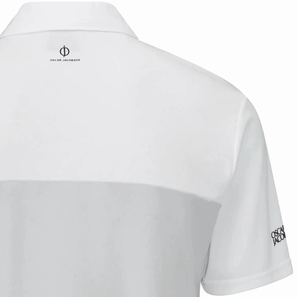 Oscar Jacobson Dodman Polo Shirt - Lunar Grey/Black Tear Resistant Knit Moisture Control Fabric