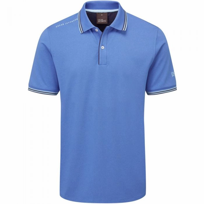 Oscar Jacobson Falcon Polo Shirt - Mid Blue Simple and Light