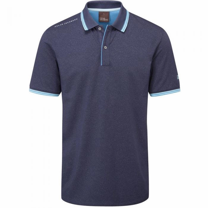 Oscar Jacobson Falcon Polo Shirt - Navy Double Stitched Hem
