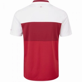 Oscar Jacobson Fulmer Polo Shirt - White/Red/Dark Red Layerable Look