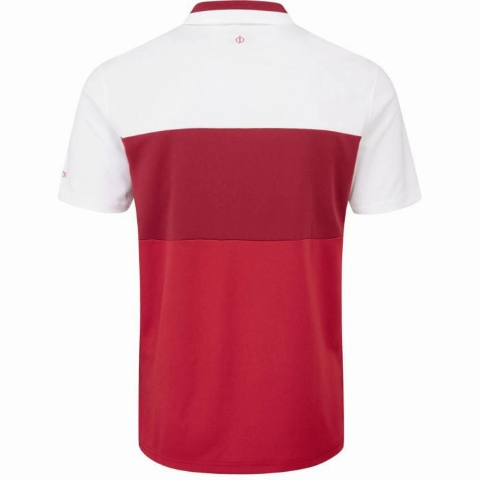 Oscar Jacobson Fulmer Polo Shirt - White/Red/Dark Red Layerable Look