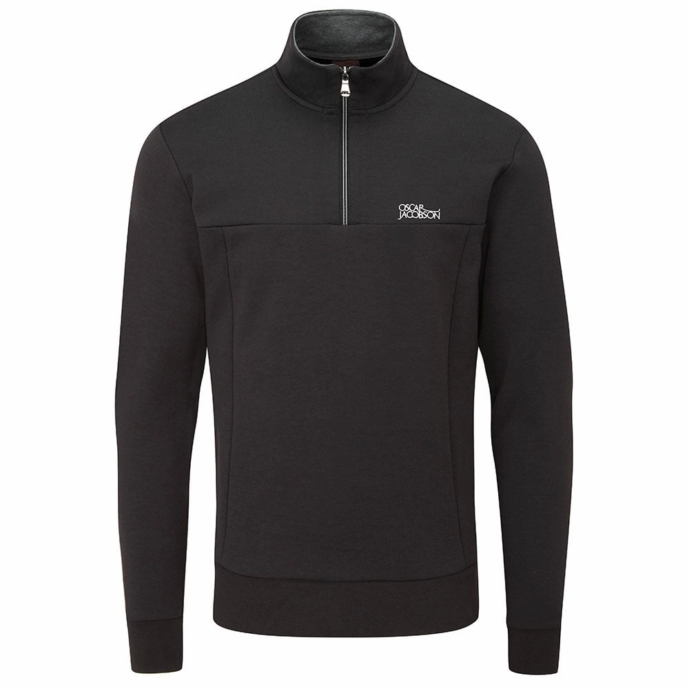 Layer Sporty fuzzy texture Oscar Jacobson Hawkes Tour Pullover - Black