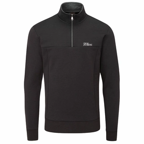 Layer Sporty fuzzy texture Oscar Jacobson Hawkes Tour Pullover - Black