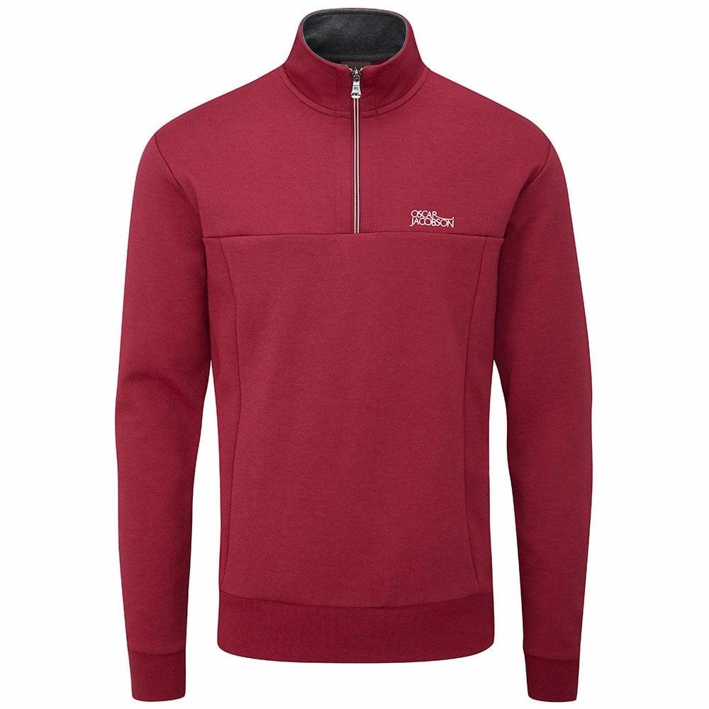 Fleece Lining Oscar Jacobson Hawkes Tour Pullover - Dark Red