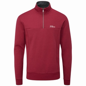 Fleece Lining Oscar Jacobson Hawkes Tour Pullover - Dark Red