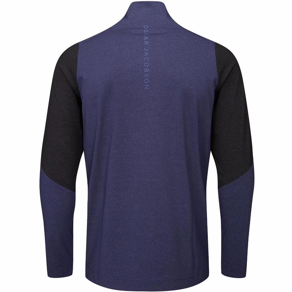 lace accents tribal print Oscar Jacobson Lodstock Tour Mid Layer 1/2 Zip Pullover - Navy Marl