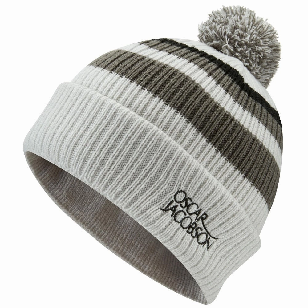 Oscar Jacobson Mabel Knitted Bobble Hat - Light Grey/Pewter Urban Edge