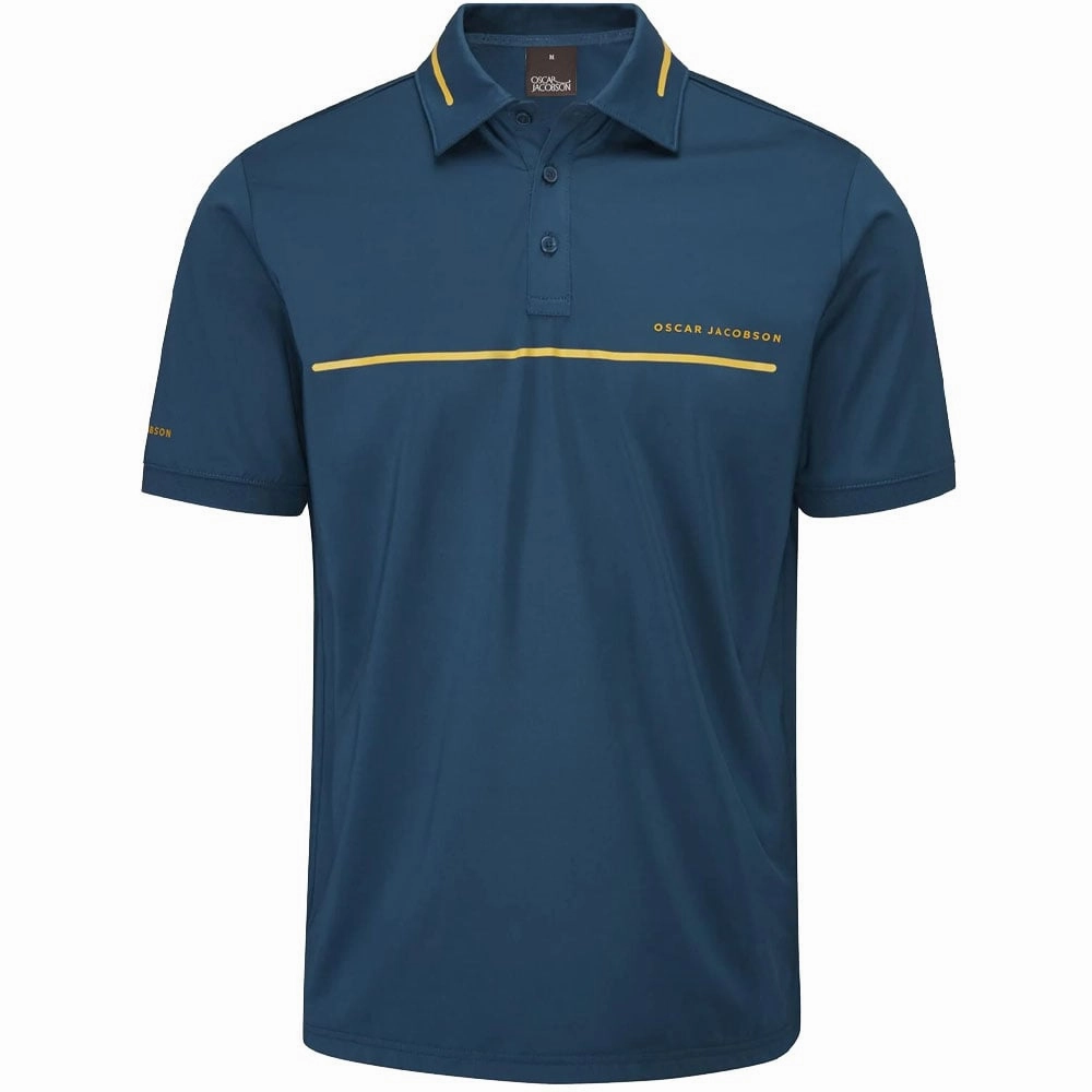 Oscar Jacobson Marsden Polo Shirt - Teal/Orche Breathable Fit