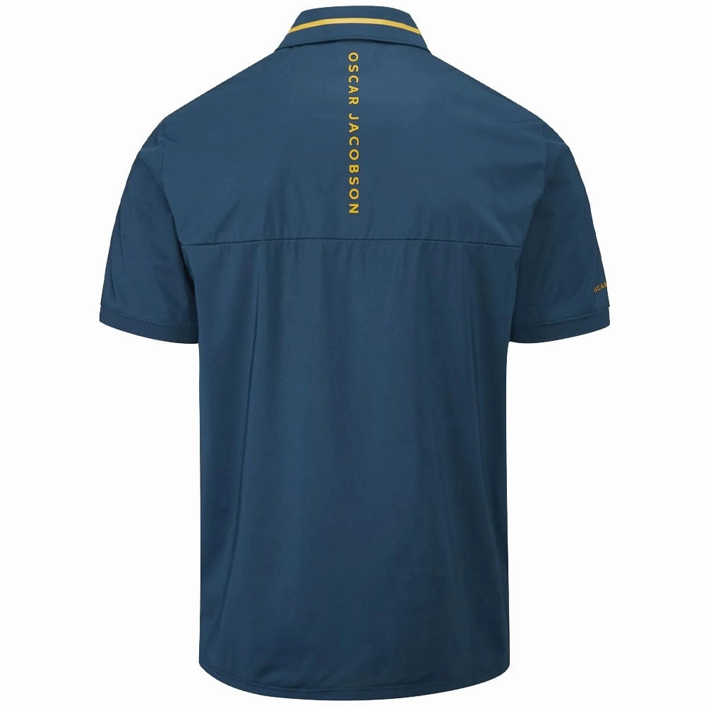 Oscar Jacobson Marsden Polo Shirt - Teal/Orche Travel Friendly