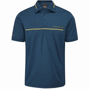 Oscar Jacobson Marsden Polo Shirt - Teal/Orche Breathable Fit