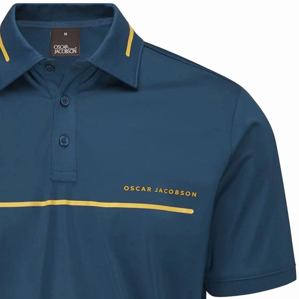 Oscar Jacobson Marsden Polo Shirt - Teal/Orche Fashion-Forward
