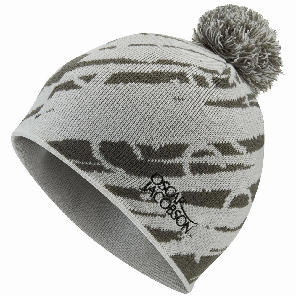 Easy Pairing All Day Oscar Jacobson Memphis Knitted Bobble Hat - Light/Grey Pewter