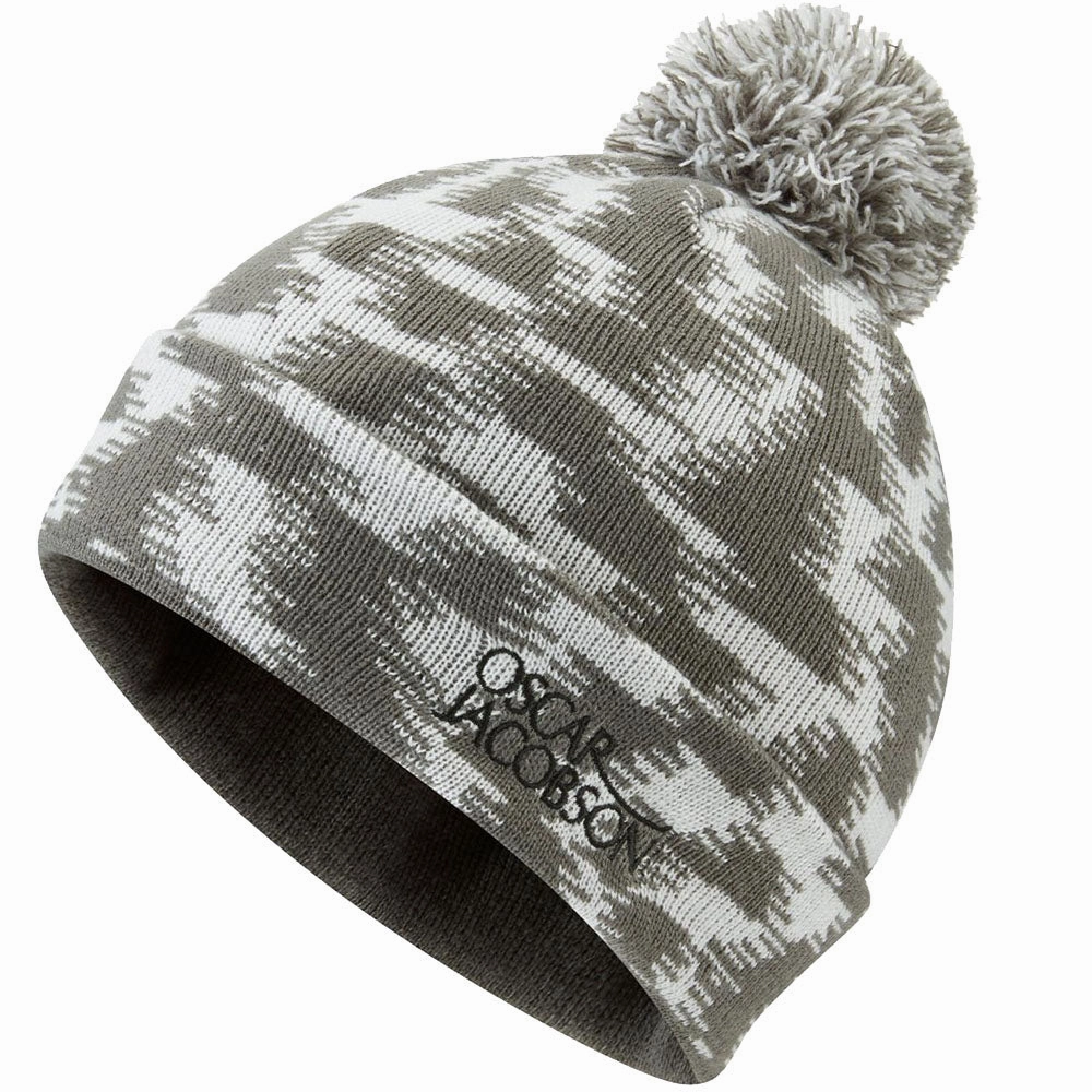 Oscar Jacobson Miller Knitted Bobble Hat - Light Grey/Pewter youth appeal Travel Shot