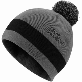 Modern Plaid Oscar Jacobson Murray Knitted Bobble Hat - Pewter/Black
