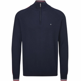 Oscar Jacobson Repton Pin Pullover - Navy/Jewel Red/White Weekend Comfort