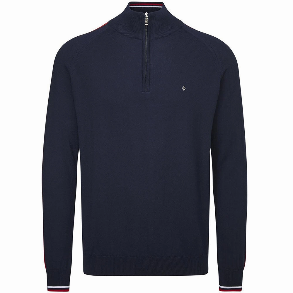 Oscar Jacobson Repton Pin Pullover - Navy/Jewel Red/White Weekend Comfort