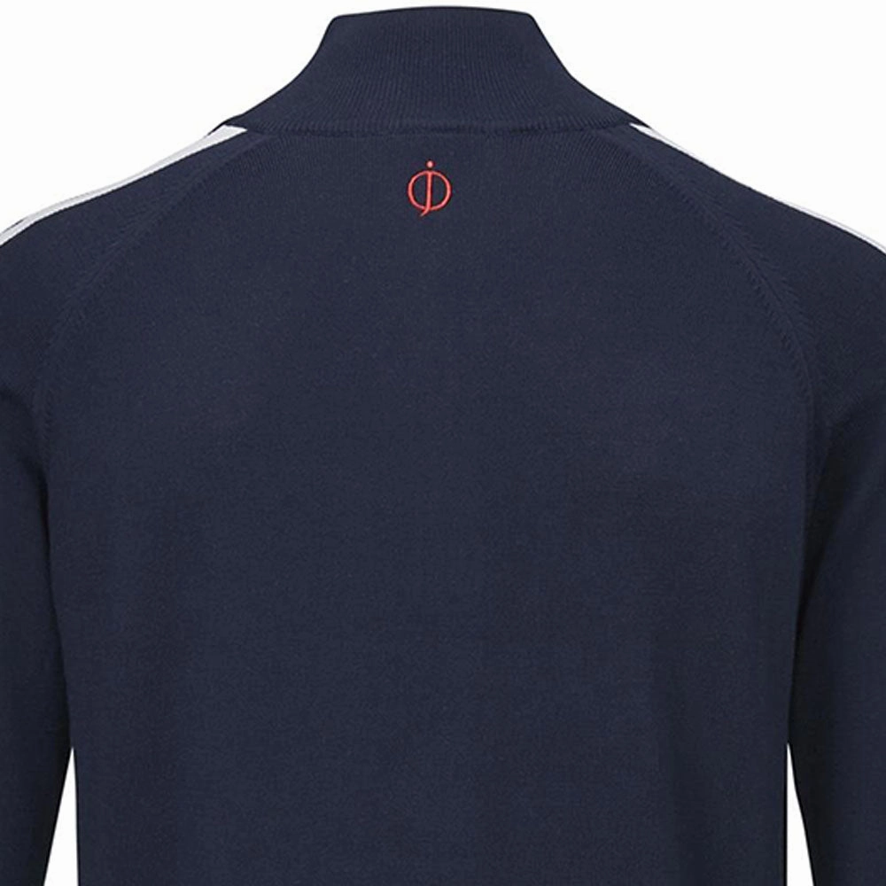 product return policy Oscar Jacobson Repton Pin Pullover - Navy/Jewel Red/White
