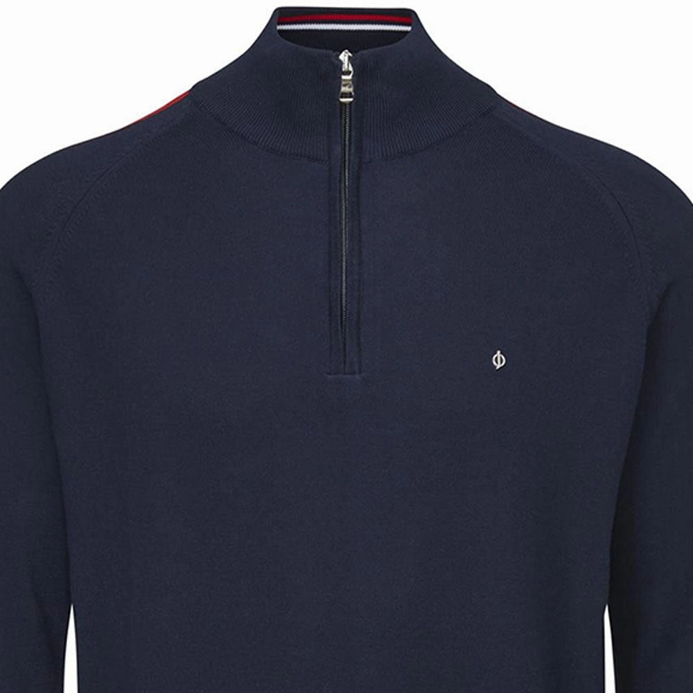 Oscar Jacobson Repton Pin Pullover - Navy/Jewel Red/White hypoallergenic