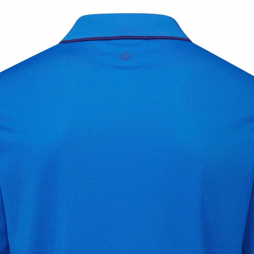 Oscar Jacobson Sheldon Long Sleeve Polo Shirt - Royal Blue Daily Outfit Style