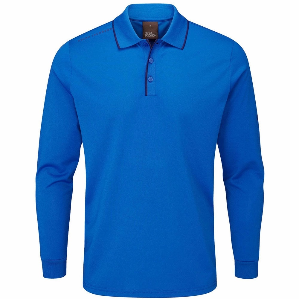 Oscar Jacobson Sheldon Long Sleeve Polo Shirt - Royal Blue Fresh Trend
