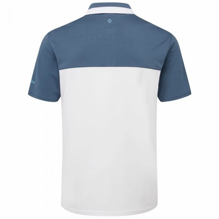 Casual Chic Anti Pilling Fabric Oscar Jacobson Stanton Polo Shirt - Blue Charcoal/White