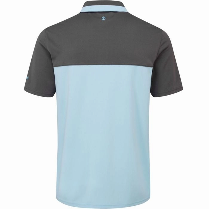 Oscar Jacobson Stanton Polo Shirt - Charcoal/Sky Blue Comfort Wearable Bold Style