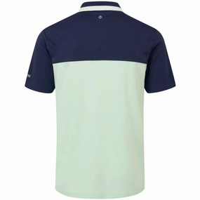 Oscar Jacobson Stanton Polo Shirt - Navy/Mint Trendy Piece Fur combination