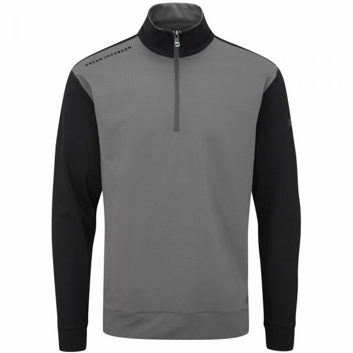 Oscar Jacobson Taylor 1/4 Zip Mid-Layer - Charcoal Autumn Wear Effortless Wear
