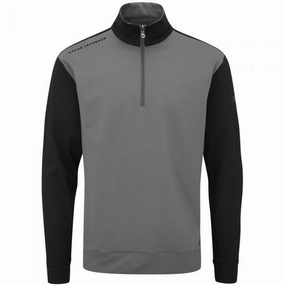 Oscar Jacobson Taylor 1/4 Zip Mid-Layer - Charcoal Autumn Wear Effortless Wear