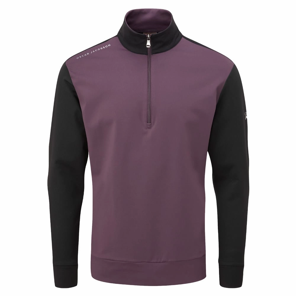 product formal casual harmony Fresh Chic Oscar Jacobson Taylor 1/4 Zip Mid-Layer - Plum